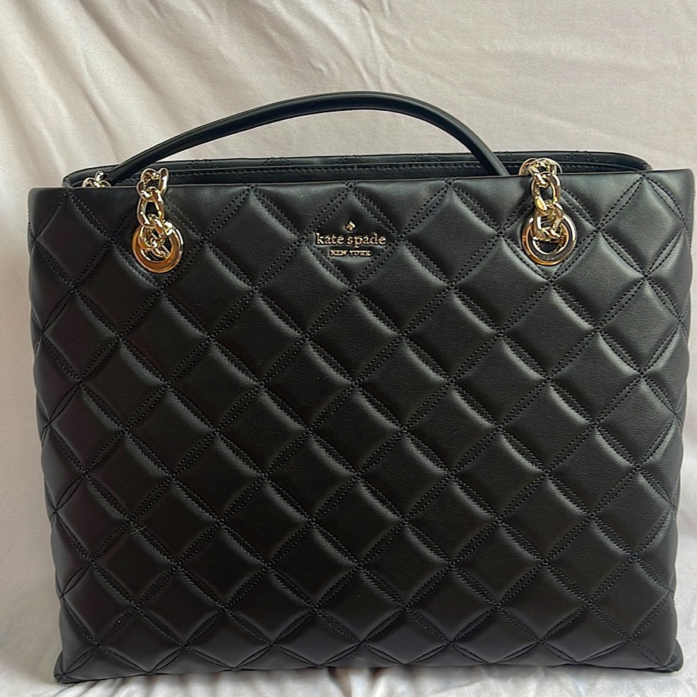 Authentic Kate Spade Black Quilted Leather Tote